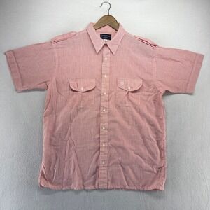 Vintage Givenchy Shirt Men's XL Big Red White Oxford Cloth Striped Big Man 90s